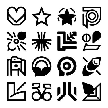 Parlak ve minimalist siyah beyaz bir simge