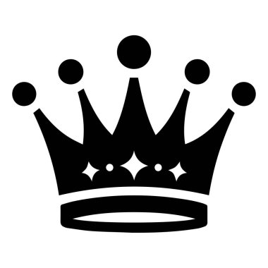 Beyaz arkaplanı olan bir taç siluet simgesi
