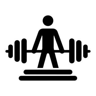 Beyaz arkaplan ile bir GYM siluet simgesi