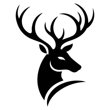 Geyik boynuzu siluetleri beyaz arkaplanlı