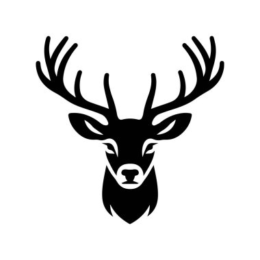 Geyik boynuzu siluetleri beyaz arkaplanlı