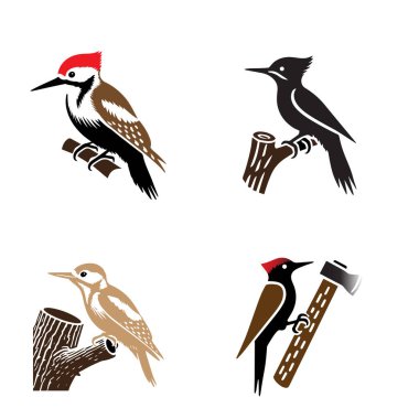 Bir kingfisher logo izole arka plan illüstrasyon sanat