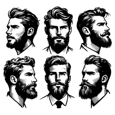 Berber dükkanı klasik logo tasarımı