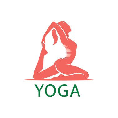 Sevimli logo kadın yoga tasarımı.