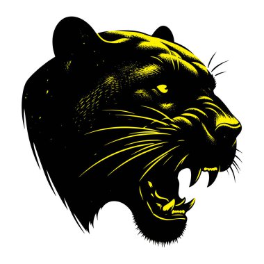 Bir Panter 'in vektör çizimi. Bir Panterin Vektör illüstrasyonu.