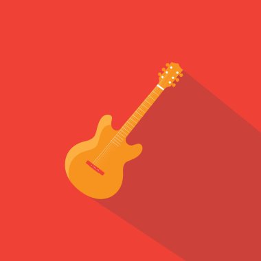 Akustik gitar enstrüman ikonu. Vektör çizimi. Akustik gitar enstrüman ikonu. Vektör illüstrasyonu.