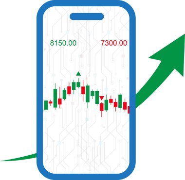 Borsa eğilimlerini gösteren şamdan çizelgesi. Borsa eğilimlerini gösteren şamdan şeması deseni.