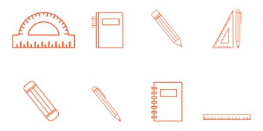 Geometric tools silhouette protractor compass ruler illustration
