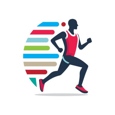 Beyaz arkaplan ile siluet logosu çalıştırılıyor