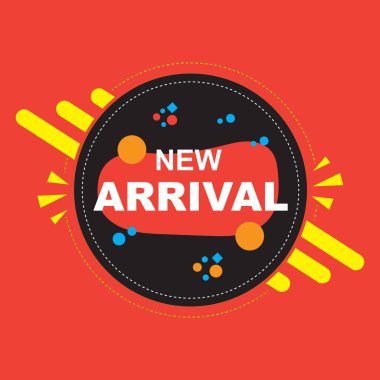 vector banner design text NEW ARRIVAL