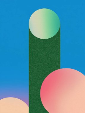 Soyut renkli tasarımı olan geometrik şekil arkaplan tasarımı.