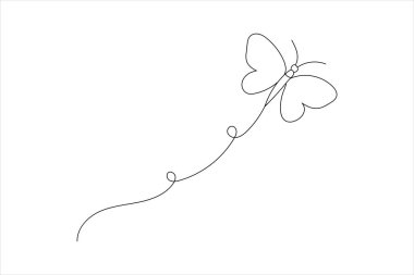Minimalist Kelebek Hattı Sanat Basit Tasarım Tasarımı