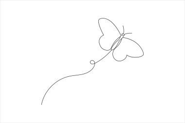 Minimalist Kelebek Hattı Sanat Basit Tasarım Tasarımı