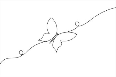 Minimalist Kelebek Hattı Sanat Basit Tasarım Tasarımı