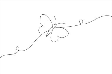 Minimalist Kelebek Hattı Sanat Basit Tasarım Tasarımı