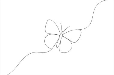 Minimalist Kelebek Hattı Sanat Basit Tasarım Tasarımı