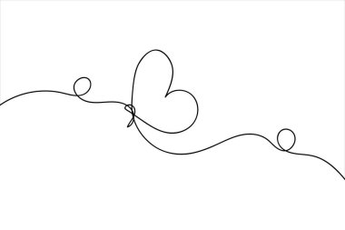 Minimalist Kelebek Hattı Sanat Basit Tasarım Tasarımı