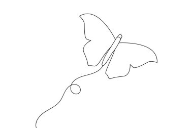 Minimalist Kelebek Hattı Sanat Basit Tasarım Tasarımı