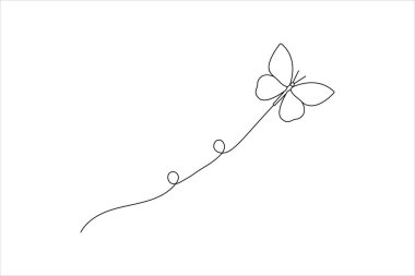 Minimalist kelebek çizgisi sanat basit vektör ana hatları çizim tasarımı