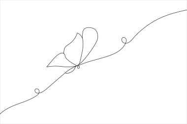 Minimalist kelebek çizgisi sanat basit vektör ana hatları çizim tasarımı