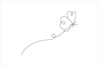 Minimalist kelebek çizgisi sanat basit vektör ana hatları çizim tasarımı