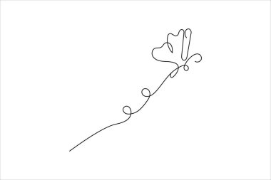 Minimalist kelebek çizgisi sanat basit vektör ana hatları çizim tasarımı