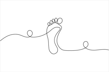 İnsan ayağının soyut kıvrımlı tek çizgi sanatı