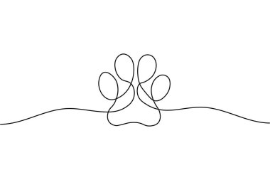 Tek Hat Köpek Pençesi Yazdırma Soyut tek çizgi çizimi