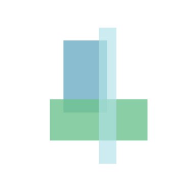 Kare yapıları olan bir çizim. Geometrik ve soyut sanat ile güzel bir tasarım. Mavi ve yeşil renkler. Logo ve kare tasarım.