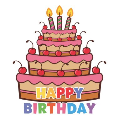 Tatlı pastalı doğum günü kartı.