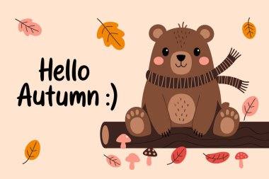 Sevimli sonbahar çizgi film karakteri