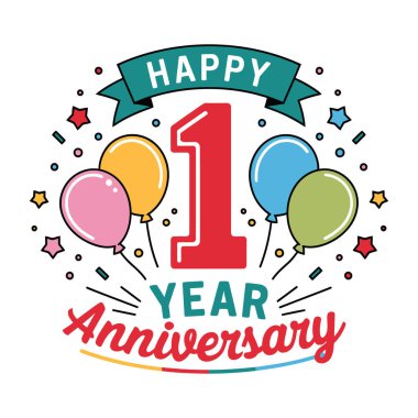 Konfetili yıldönümü kartın kutlu olsun.