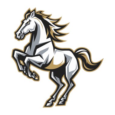 Beyaz arka planda koşan at