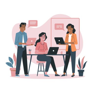 Ofiste çalışan iş ekibi.