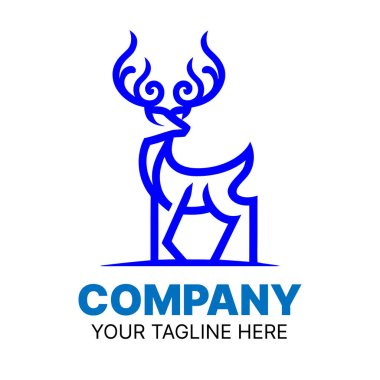 geyik logo şablonu, simge vektörü