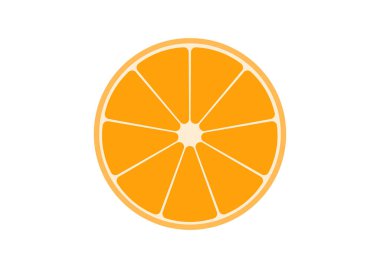 Sanat & İllüstrasyon: Beyaz arkaplanda turuncu renkli, olgun bir portakalın çizimi.