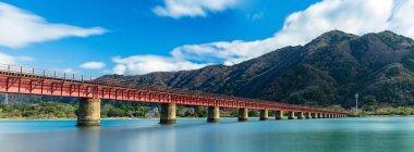 Kyoto Tango Demiryolu Yuragawa Köprüsü Miyazu Şehri, Kyoto Bölgesi, Japonya