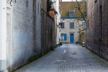 Bruges Tarihi Bölgesi 'nin şehir manzarası, Bruges, Belçika' da bir Dünya Mirası Alanı