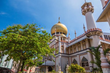 Singapur 'daki Arap Caddesi' ndeki Sultan Camii