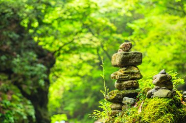 Amanoyasukawara, Takachiho, Miyazaki Bölgesi, Japonya 'da inşaat taşları