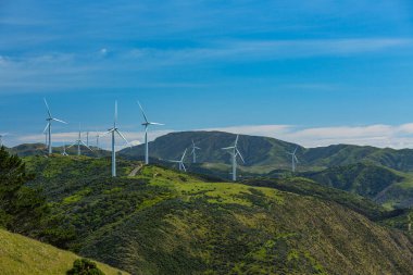 Wellington, Yeni Zelanda yakınlarındaki Makara 'da rüzgar santralleri