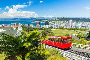 Scenery from the Kelburn Observatory of the cable car in Wellington, New Zealand clipart