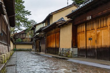 Nagamachi, Kanazawa City, Ishikawa Bölgesi, Japonya 'daki bir samuray konutunun kalıntıları.