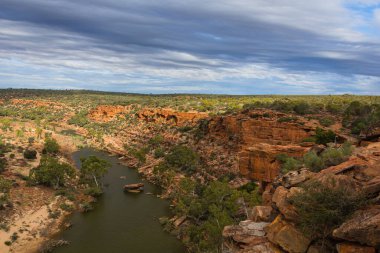 Kalbarri Ulusal Parkı 'ndaki Murchison Nehri Vadisi, Batı Avustralya, Avustralya