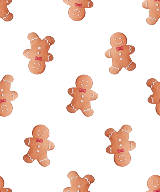 Kusursuz Noel Kurabiyesi Deseni. Zencefilli kurabiye, tatlı bisküvi, hediye elementleri. Ambalaj kağıdı ve tatil dekorasyonu için mükemmel