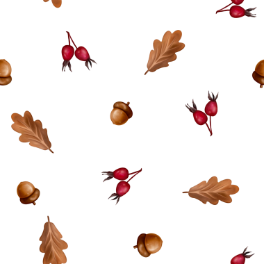 Kırmızı böğürtlen ve yapraklı desen