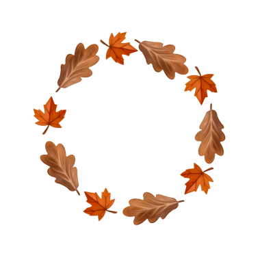 Yapraklı yuvarlak çerçeve. İzler, tebrik kartları, hediye paketi, kumaş baskısı