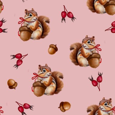 suluboya sincap, kusursuz desen. Kumaş izi