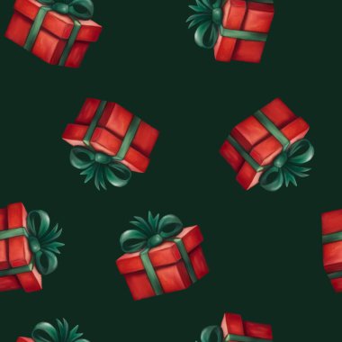 Hediye kutusuyla Noel deseni