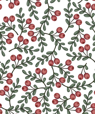 Yumuşak suluboya tarzı Noel dalları içeren pürüzsüz bir desen..